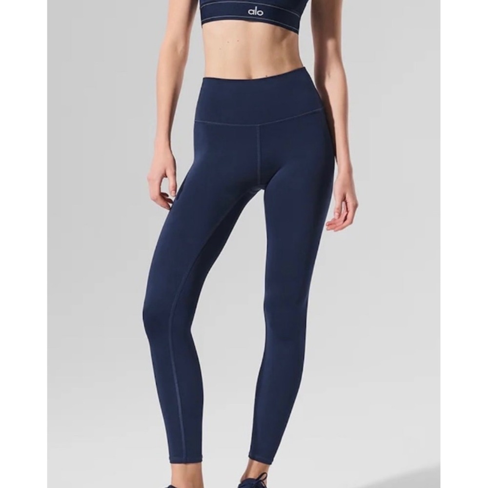 Alo Yoga Navy Blue Airlift High Waist Leggings Performance Activewear Womens